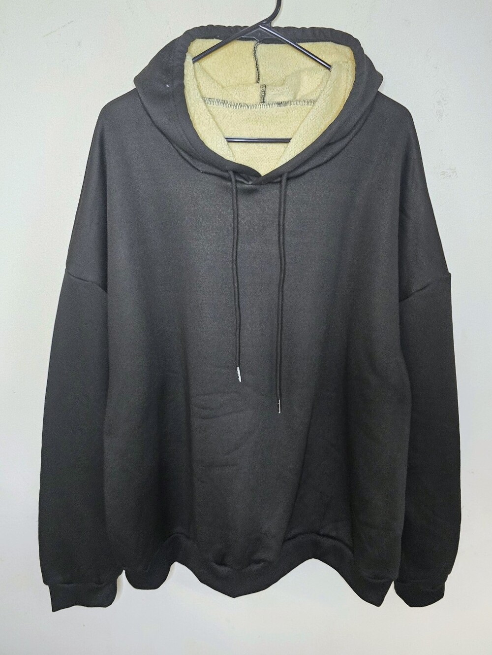 Oversized Faux Sherpa Lined Hoodie Size 5XL Heavyweight Pullover Cozy Fleece